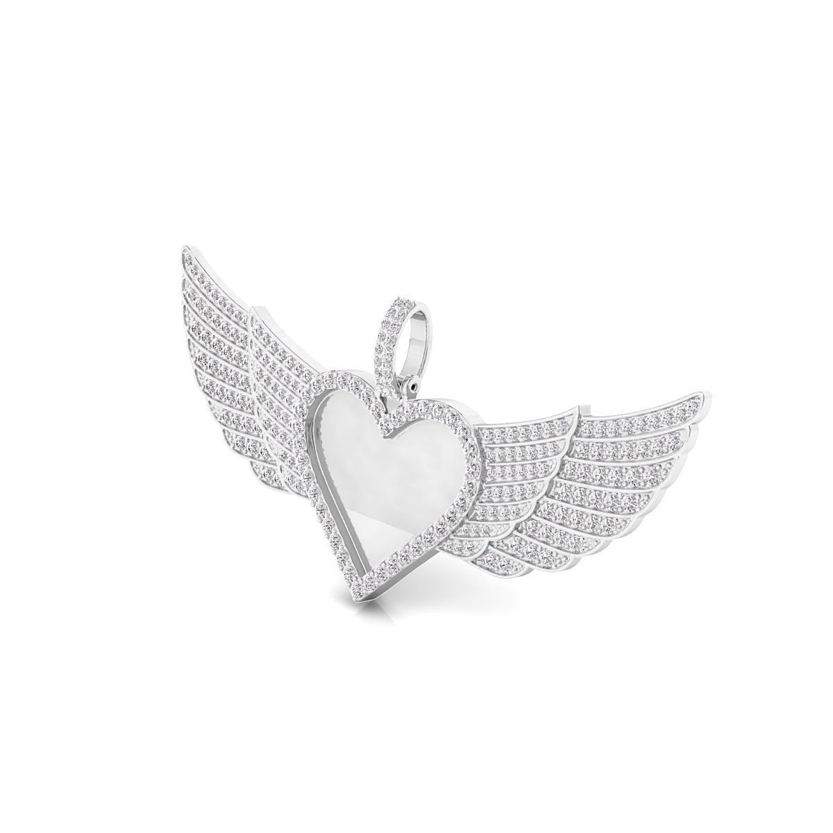 Heart dog tag hip-hop pendant 3D print model_5