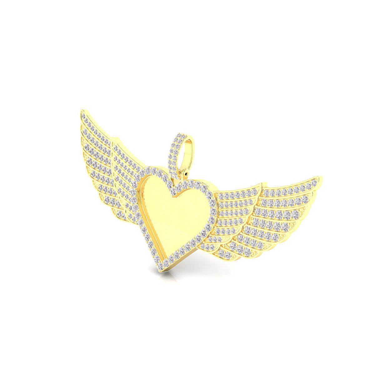 Heart dog tag hip-hop pendant 3D print model_8