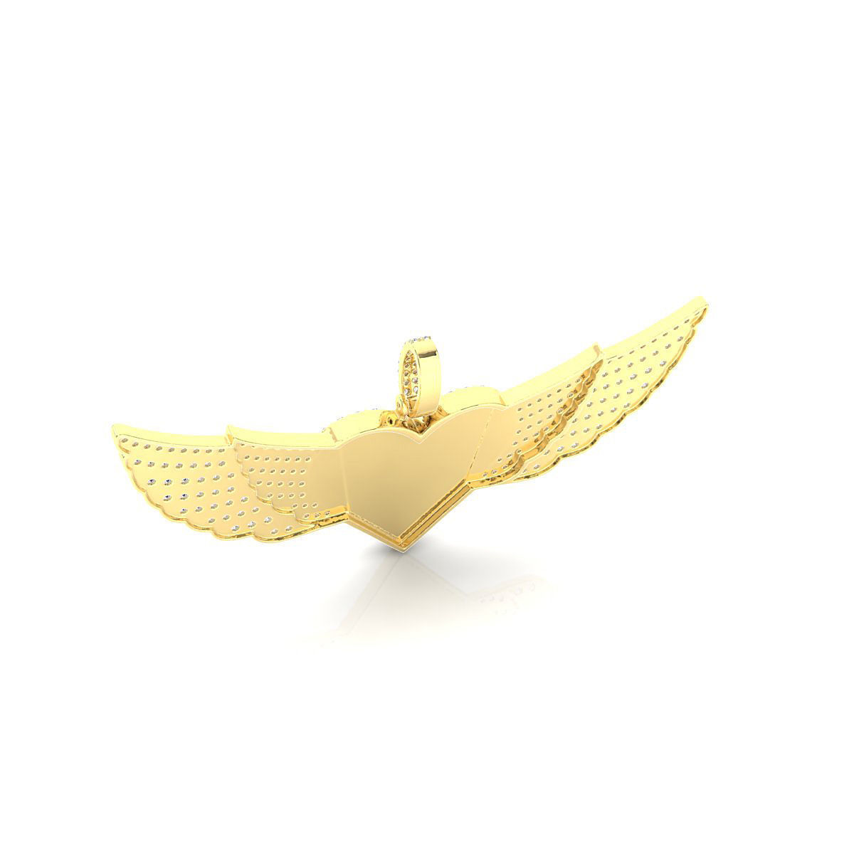 Heart dog tag hip-hop pendant 3D print model_9