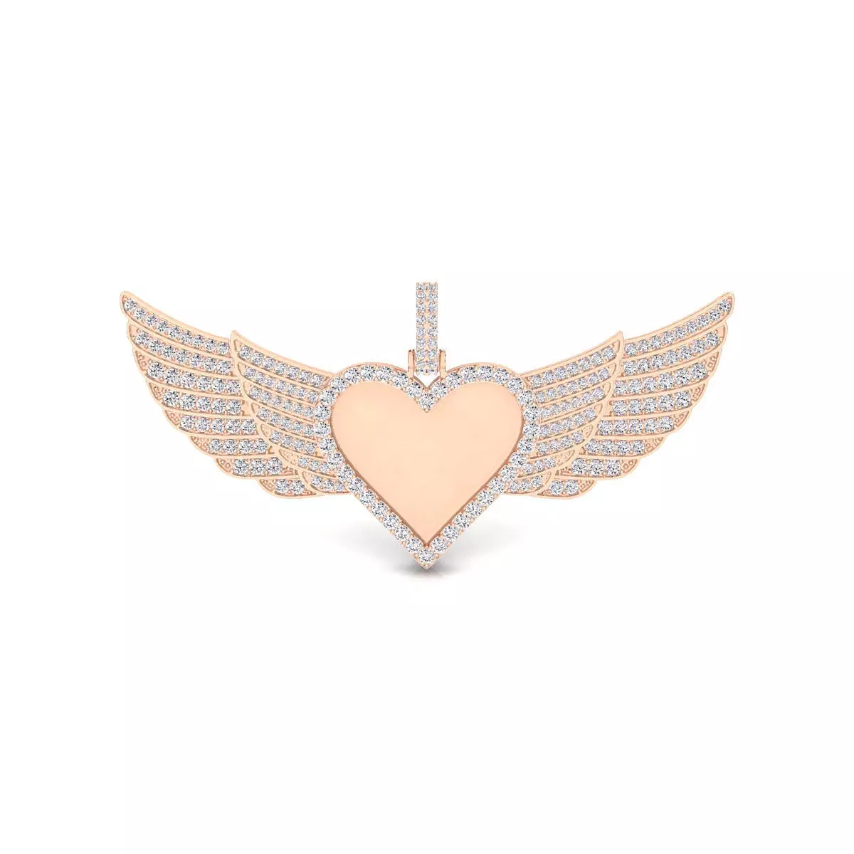 Heart dog tag hip-hop pendant 3D print model_0