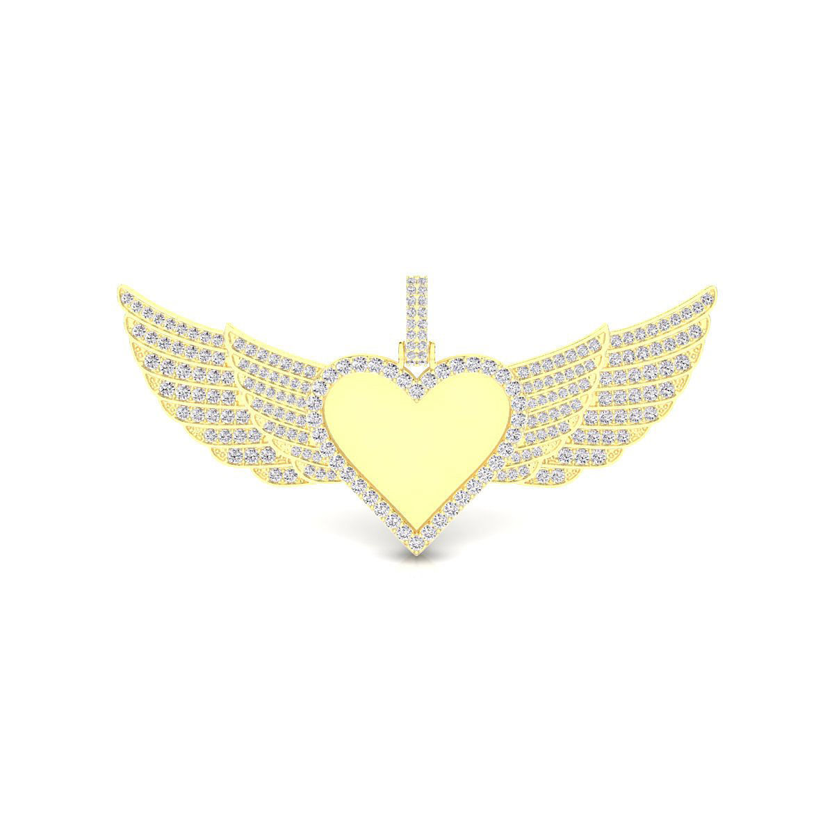 Heart dog tag hip-hop pendant 3D print model_7