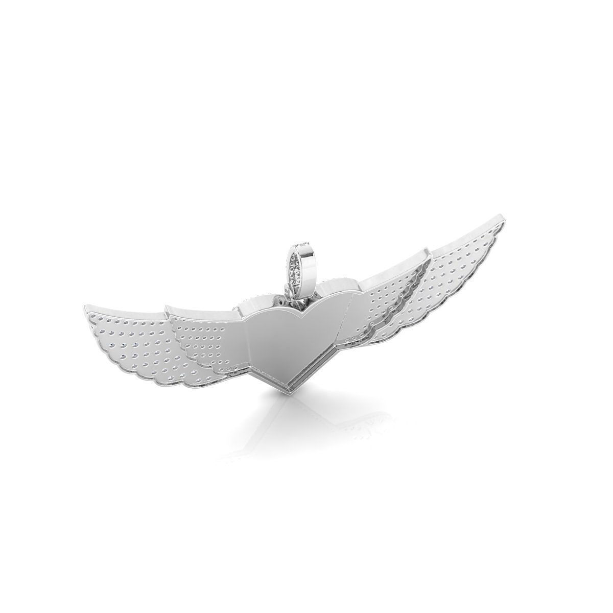 Heart dog tag hip-hop pendant 3D print model_6