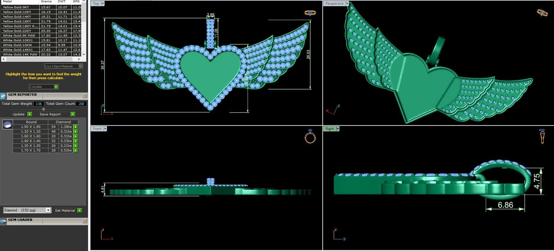 Heart dog tag hip-hop pendant 3D print model_3