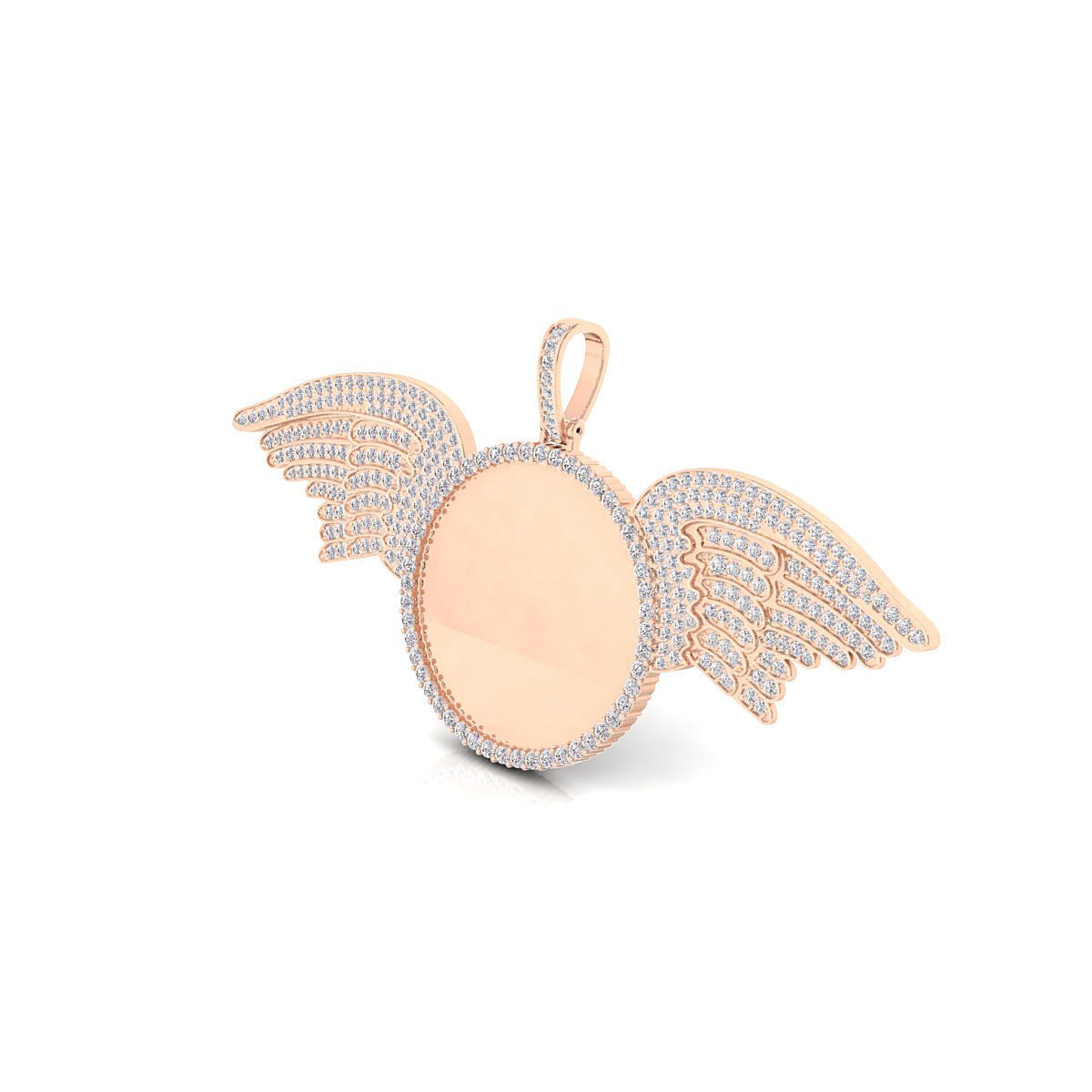 Circle round dog tag hip-hop pendant 3D print model_5