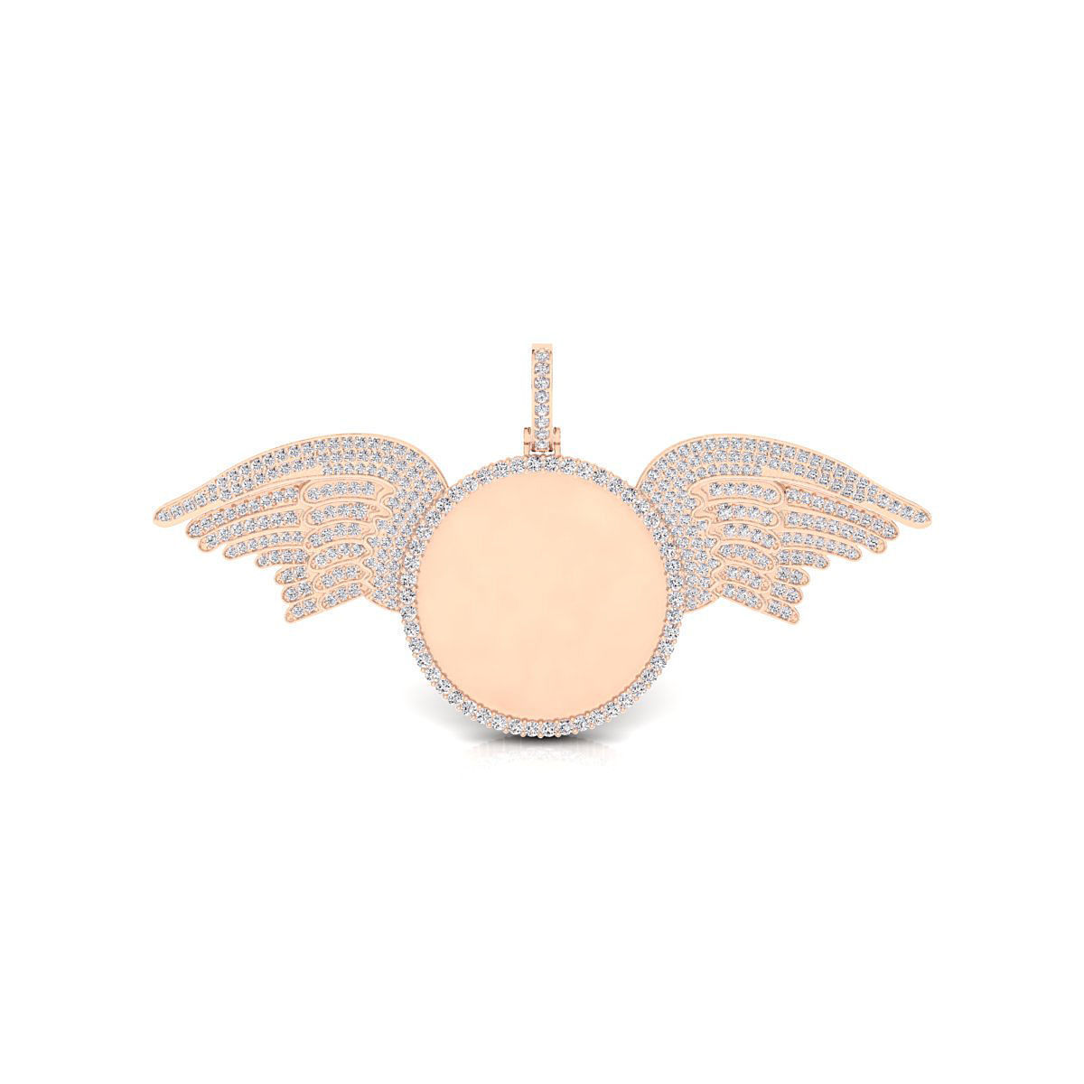 Circle round dog tag hip-hop pendant 3D print model_4