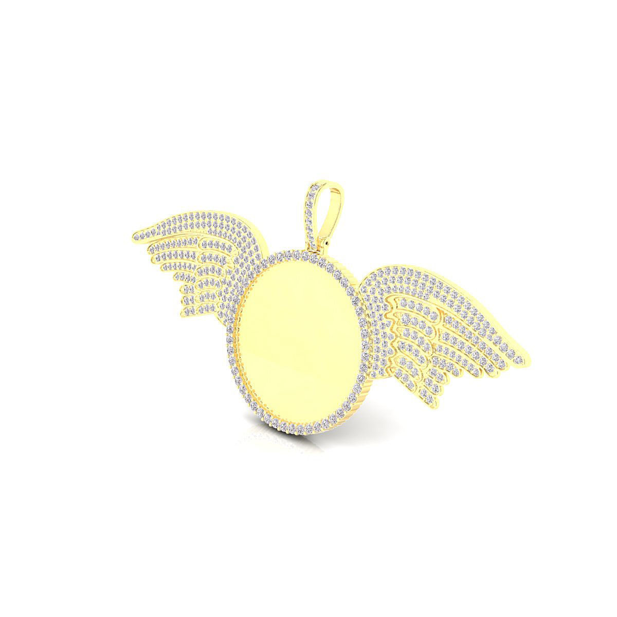 Circle round dog tag hip-hop pendant 3D print model_8