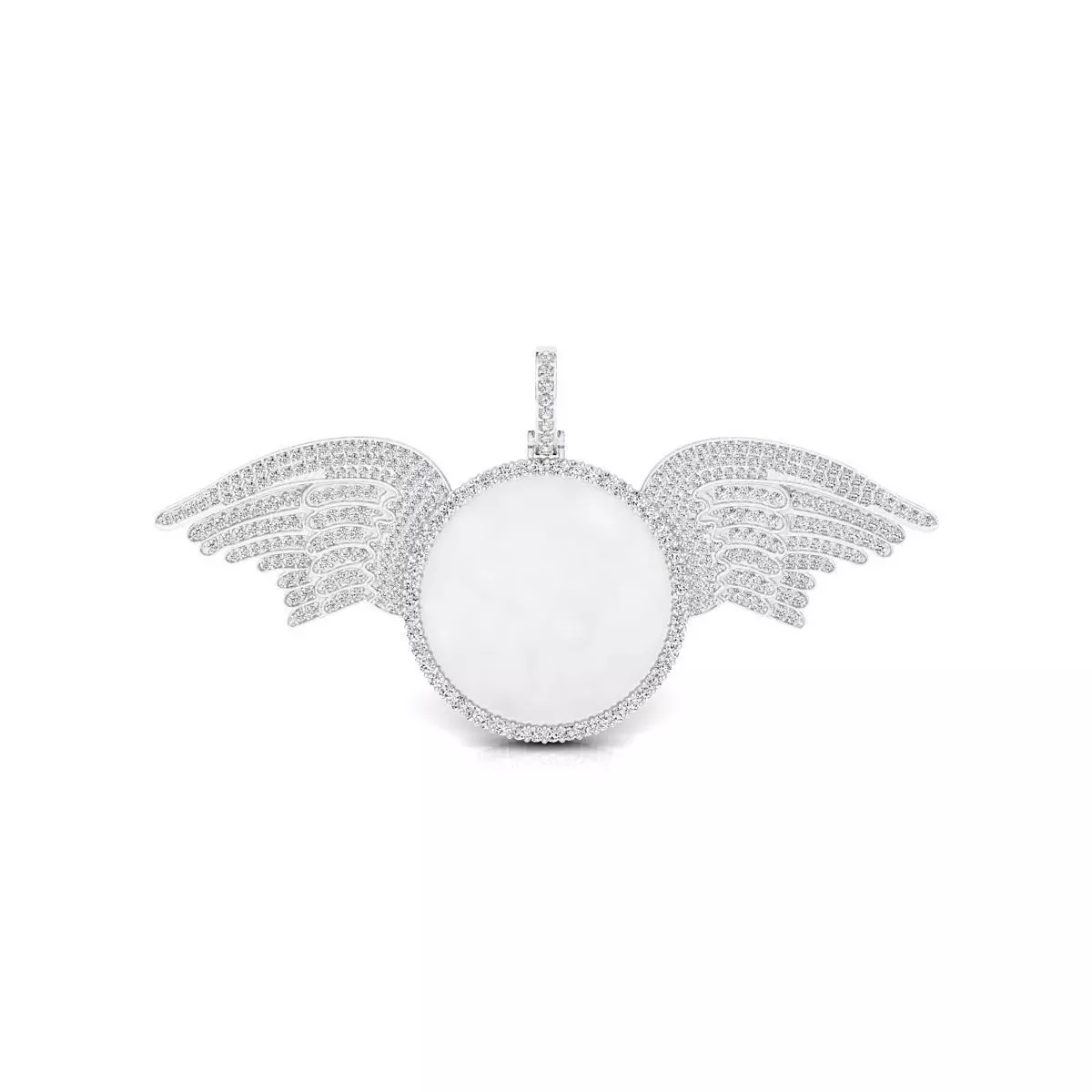 Circle round dog tag hip-hop pendant 3D print model_0