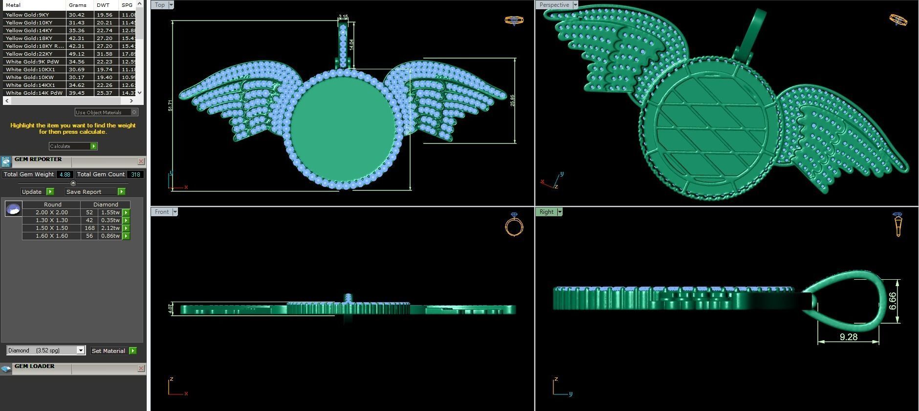 Circle round dog tag hip-hop pendant 3D print model_3