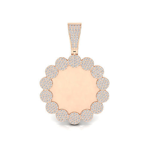 Circle round dog tag hip-hop pendant 3D print model
