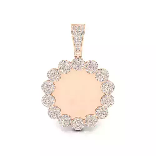 Circle round dog tag hip-hop pendant