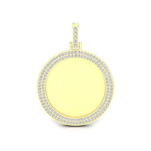 Circle round dog tag hip-hop pendant 3D print model