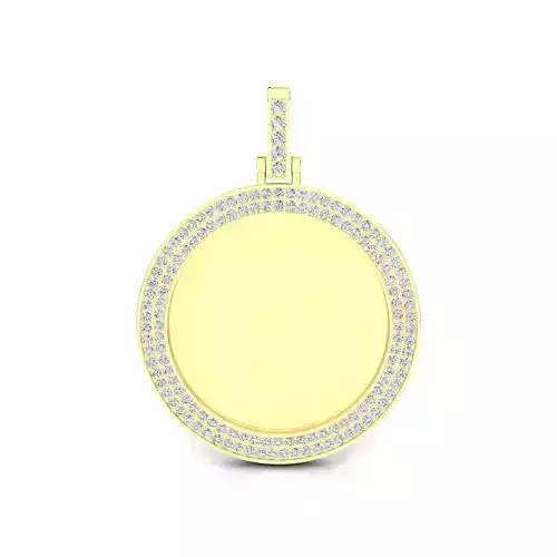 Circle round dog tag hip-hop pendant