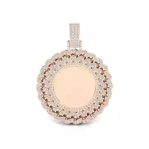 Cuban engraveable medallion hip-hop pendant