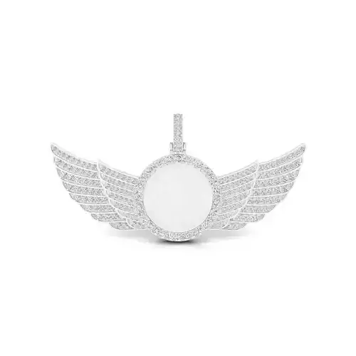 Circle round dog tag hip-hop pendant