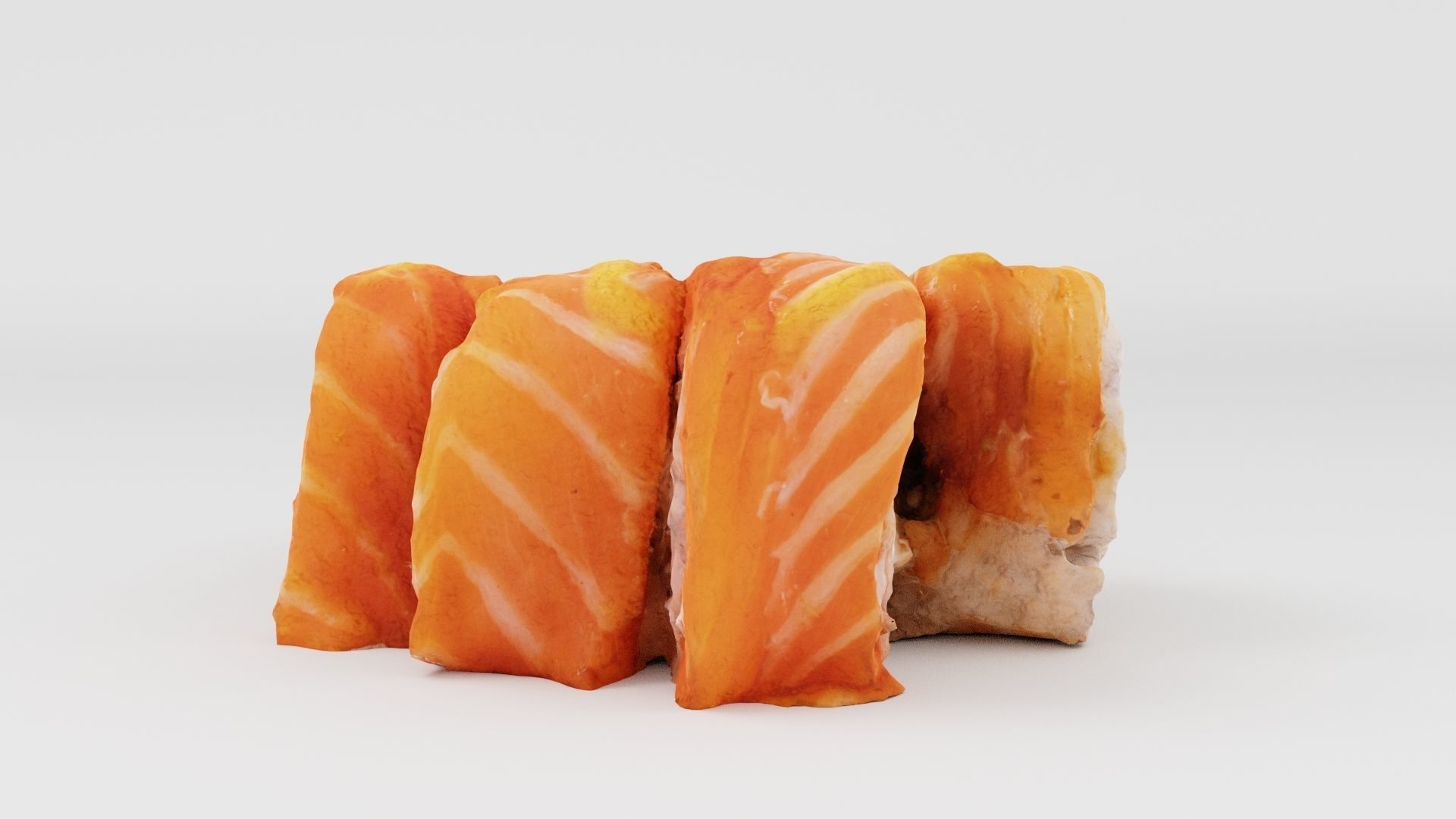 Rolls with fresh salmon tuna and cheese 3D model_2