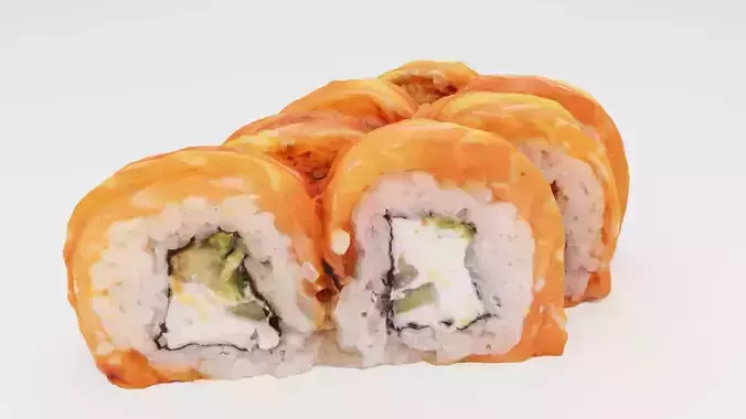 Rolls with fresh salmon tuna and cheese
