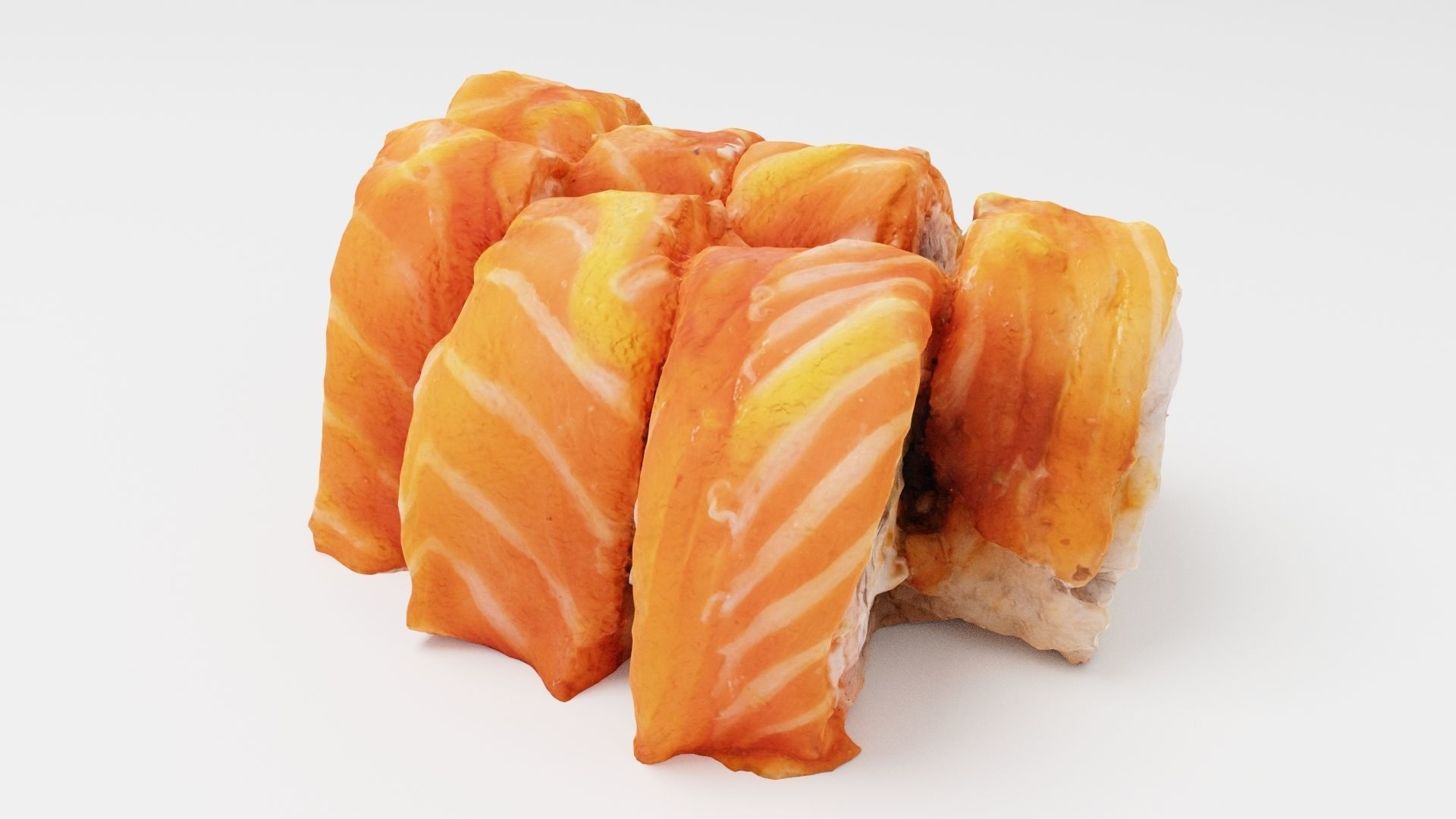 Rolls with fresh salmon tuna and cheese 3D model_4