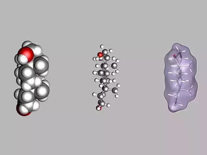 Testosterone molecule 3D model