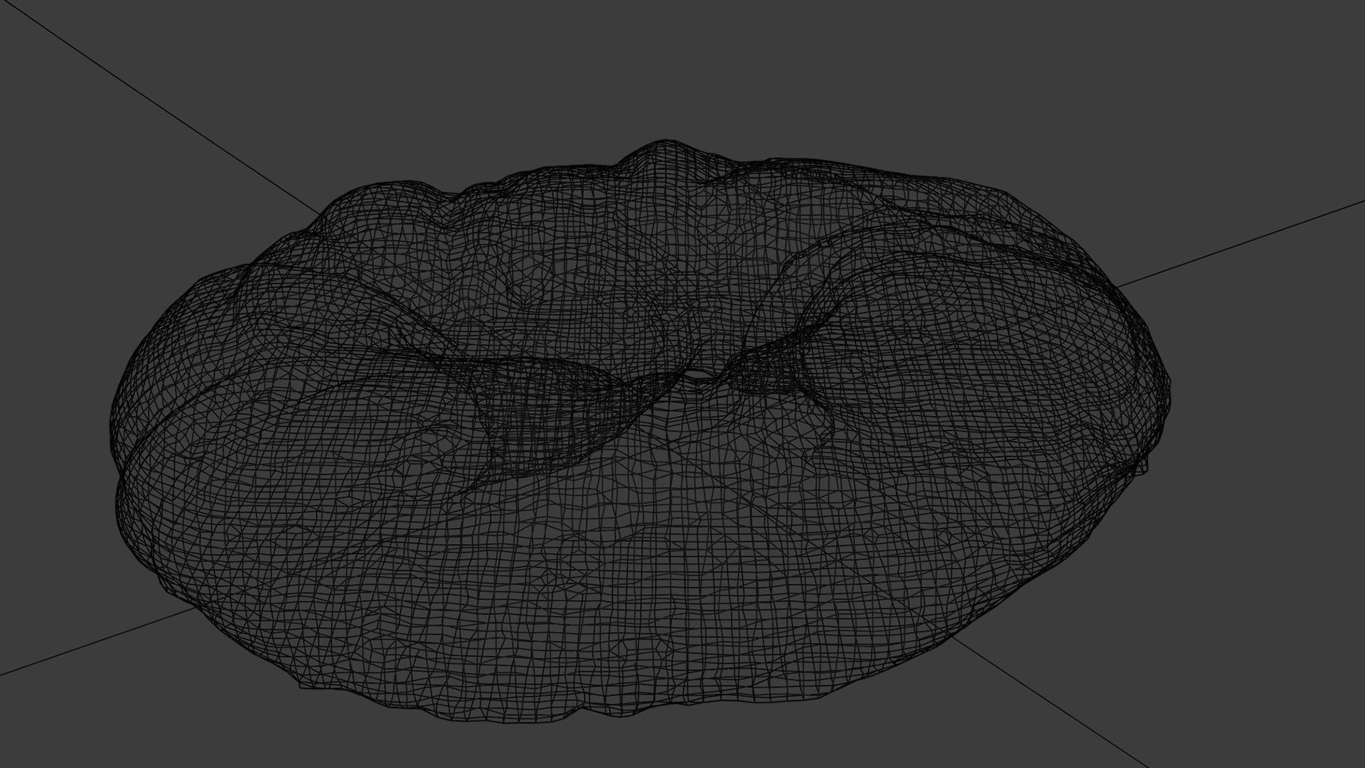 Roll bun or small loaf with pieplant and strawberries 3D model_4