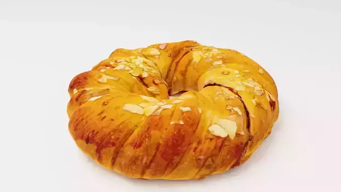 Roll bun or small loaf with pieplant and strawberries