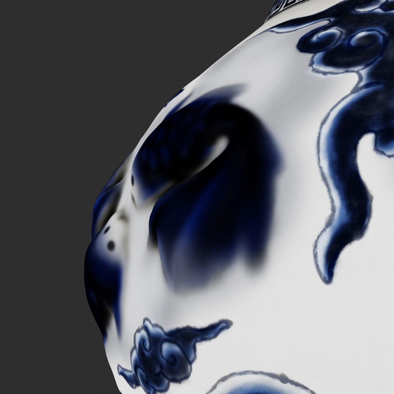 Stylised Chinese Vase Low-poly 3D model_11