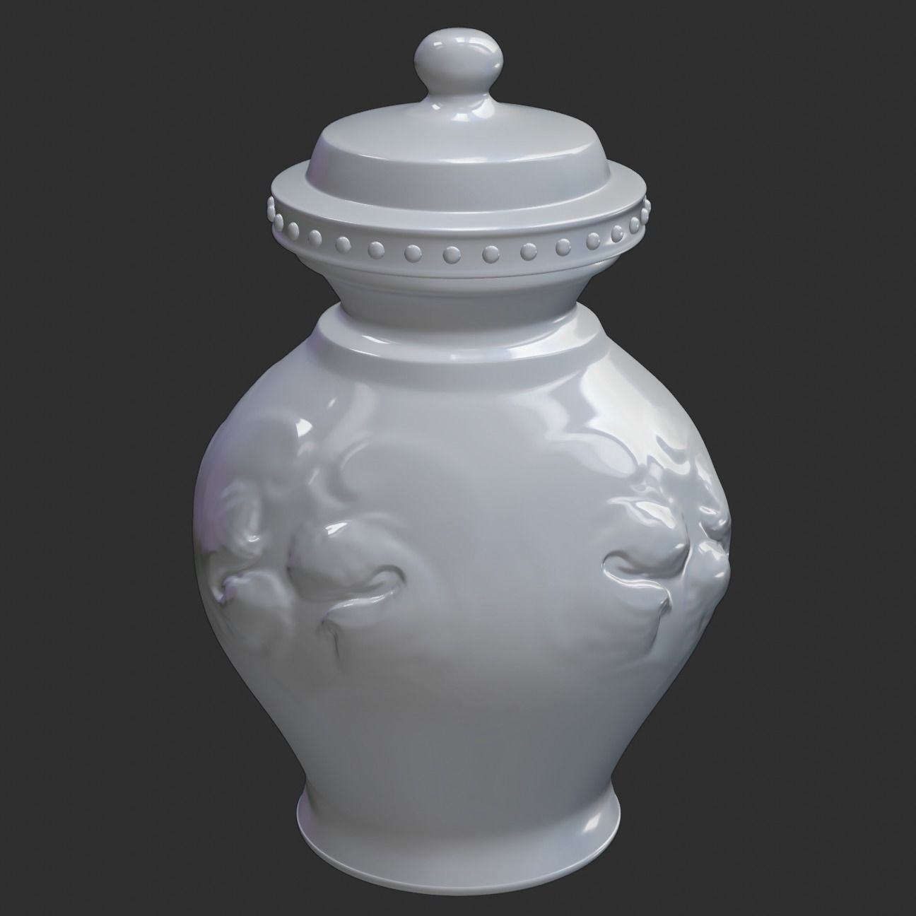 Stylised Chinese Vase Low-poly 3D model_17