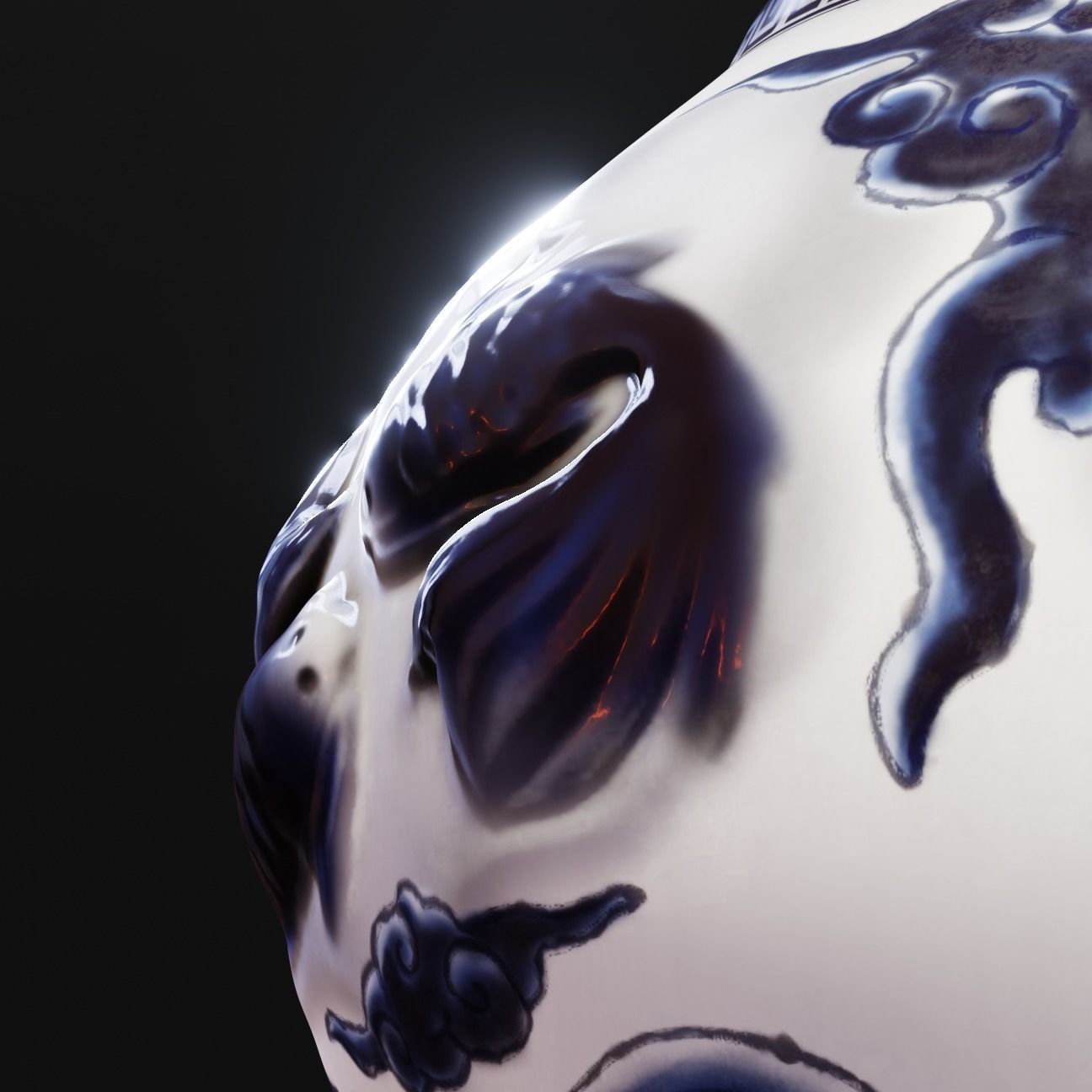 Stylised Chinese Vase Low-poly 3D model_6