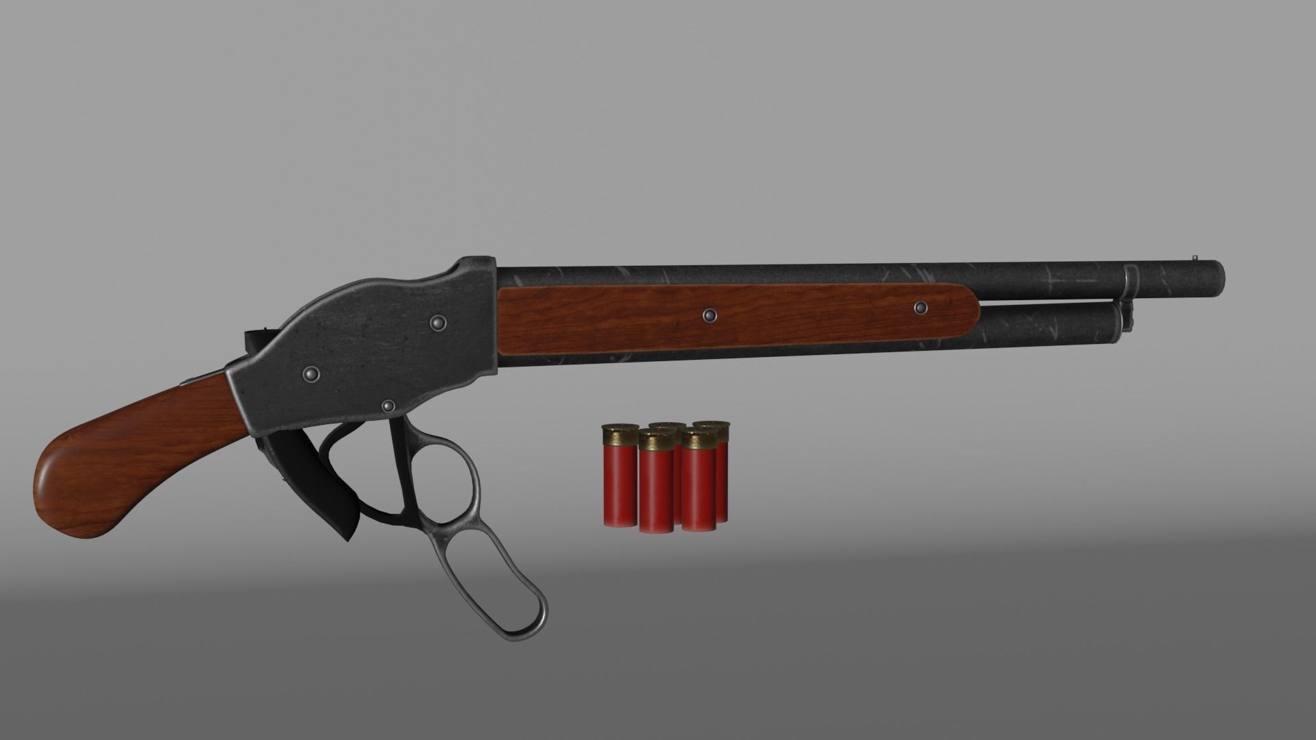 Winchester M1887 3D model_1