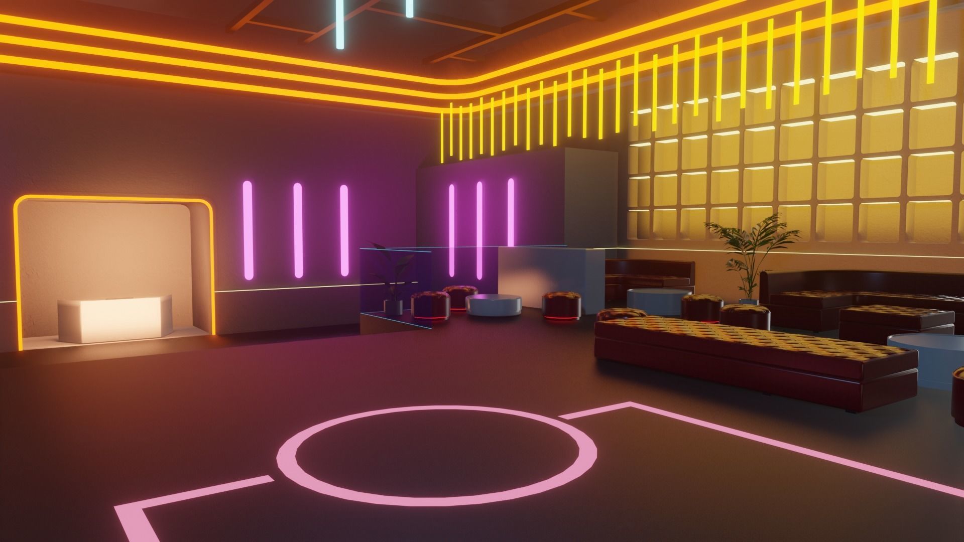 Metaverse Party Room Low-poly 3D model_2