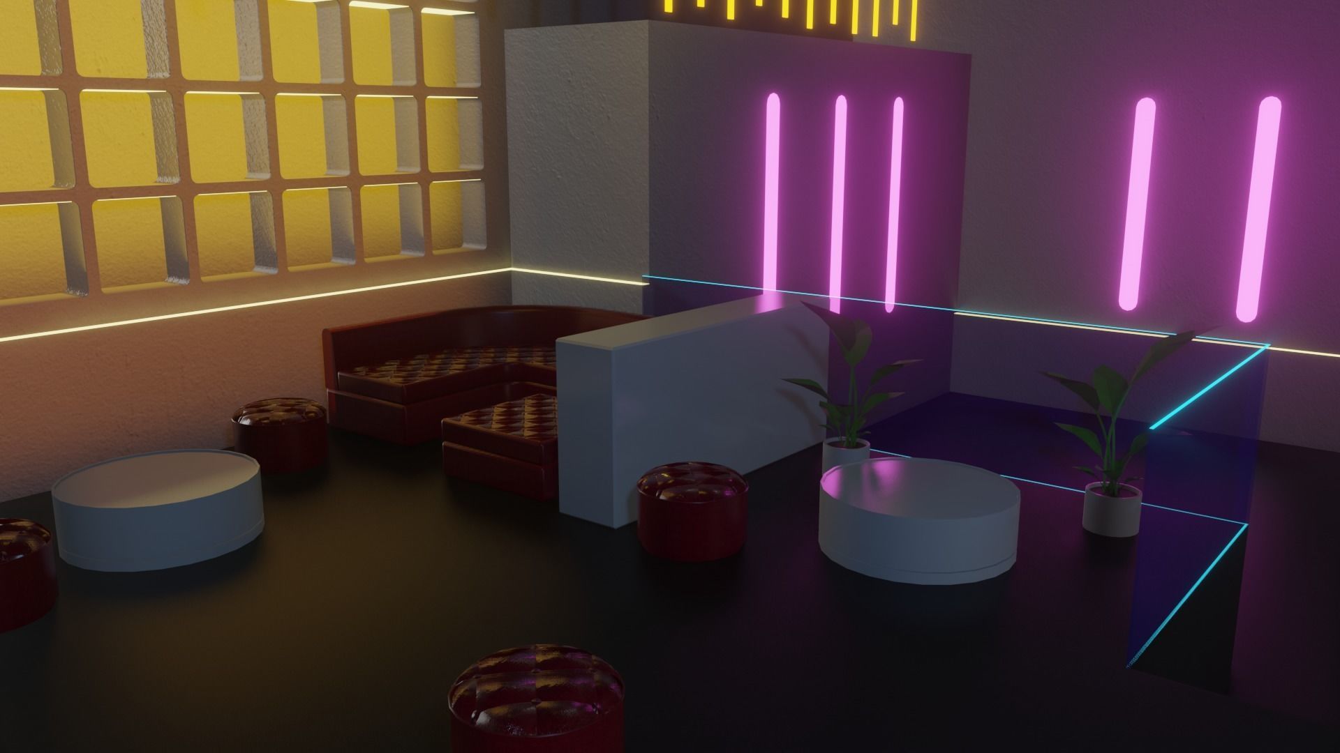 Metaverse Party Room Low-poly 3D model_17