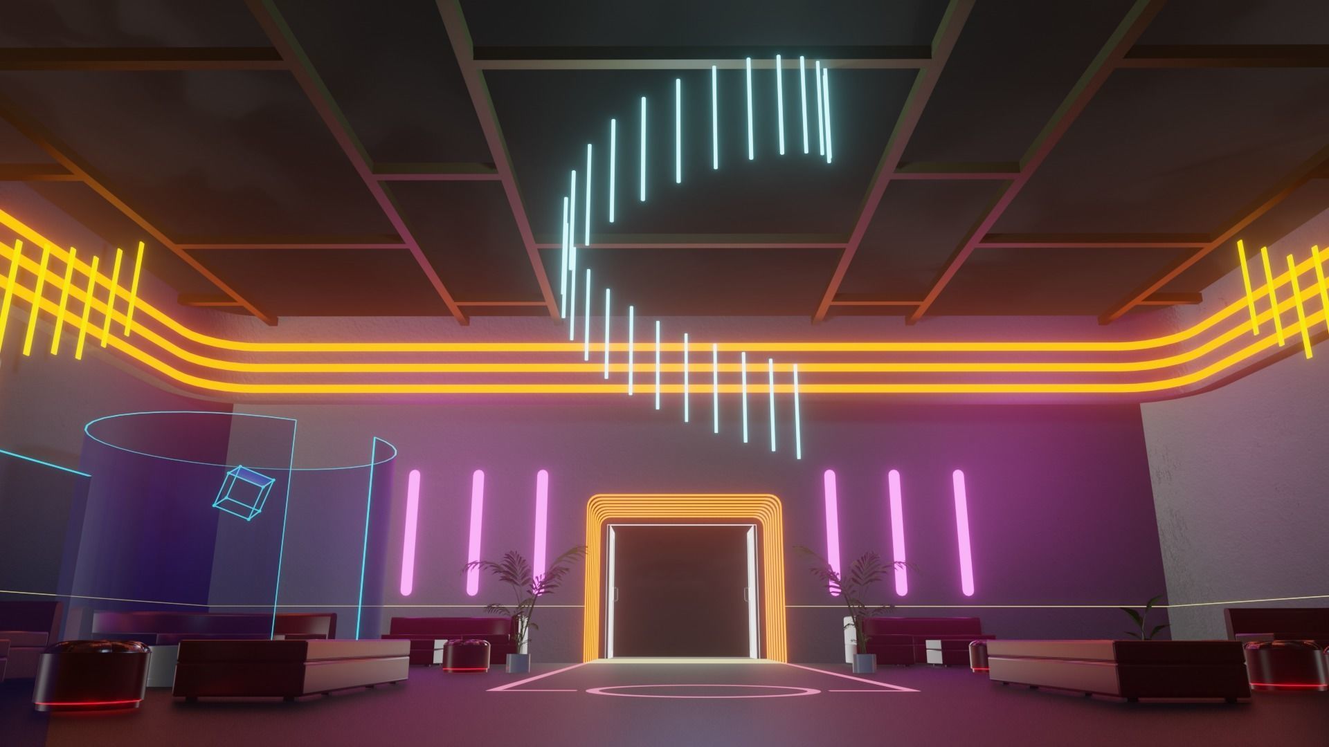 Metaverse Party Room Low-poly 3D model_16