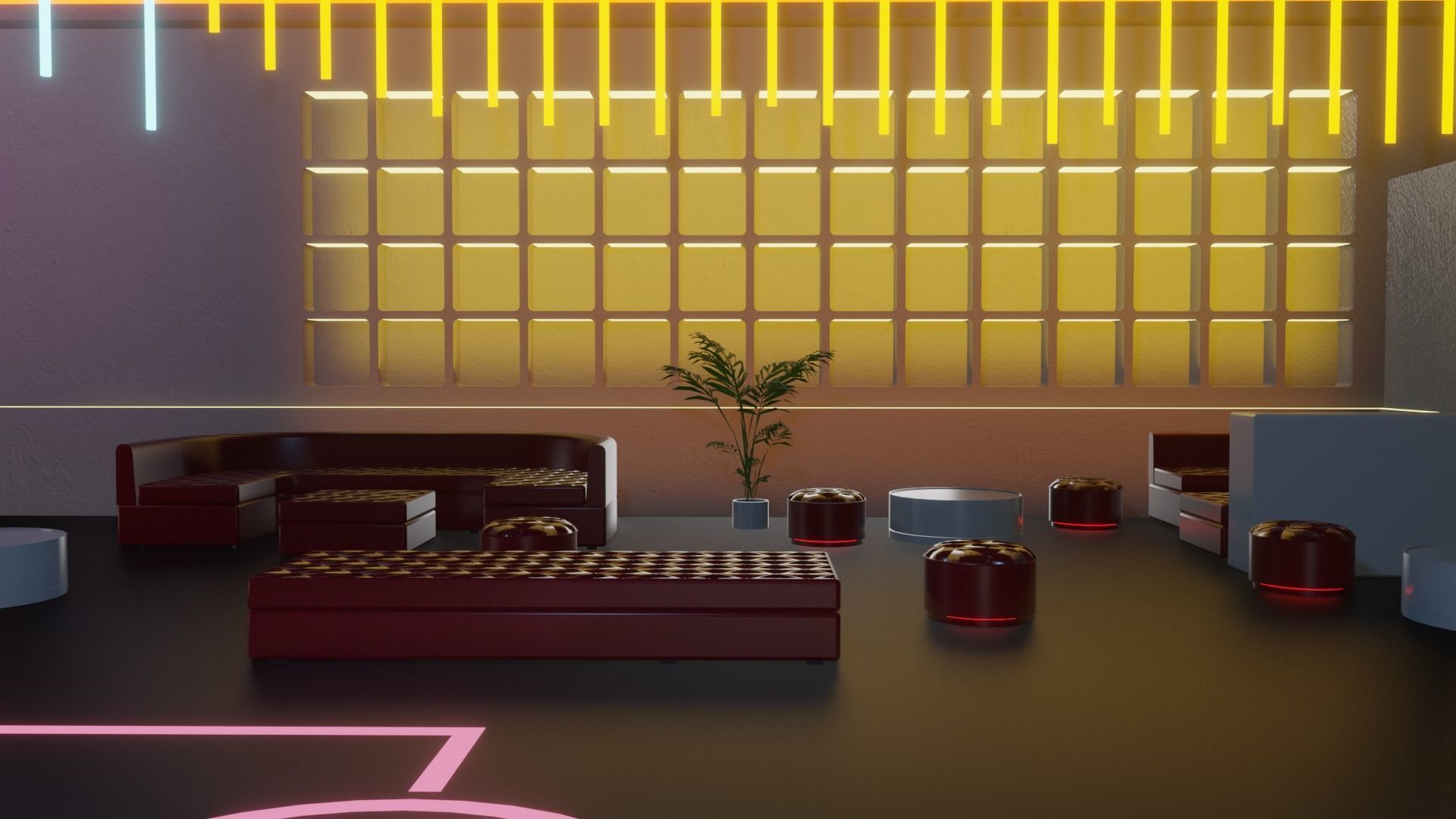 Metaverse Party Room Low-poly 3D model_11