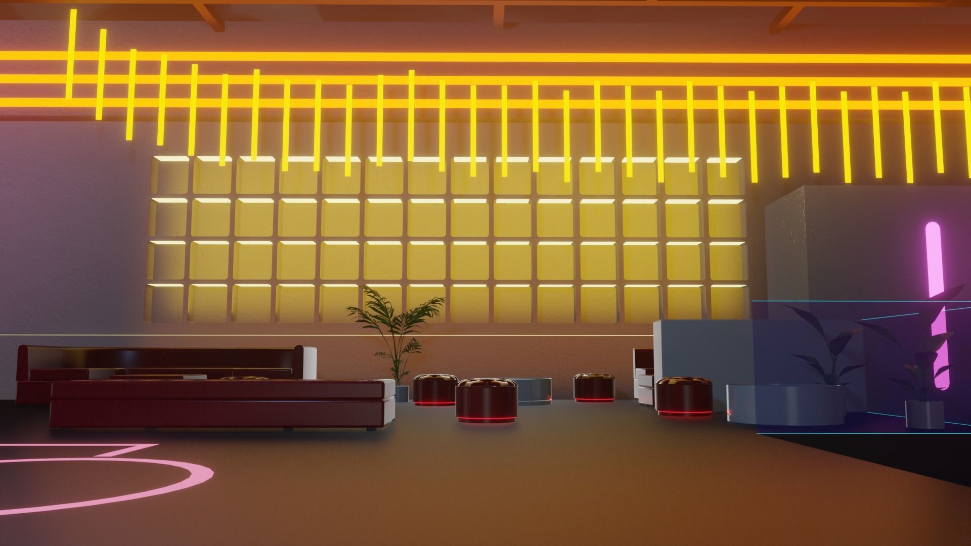 Metaverse Party Room Low-poly 3D model_18