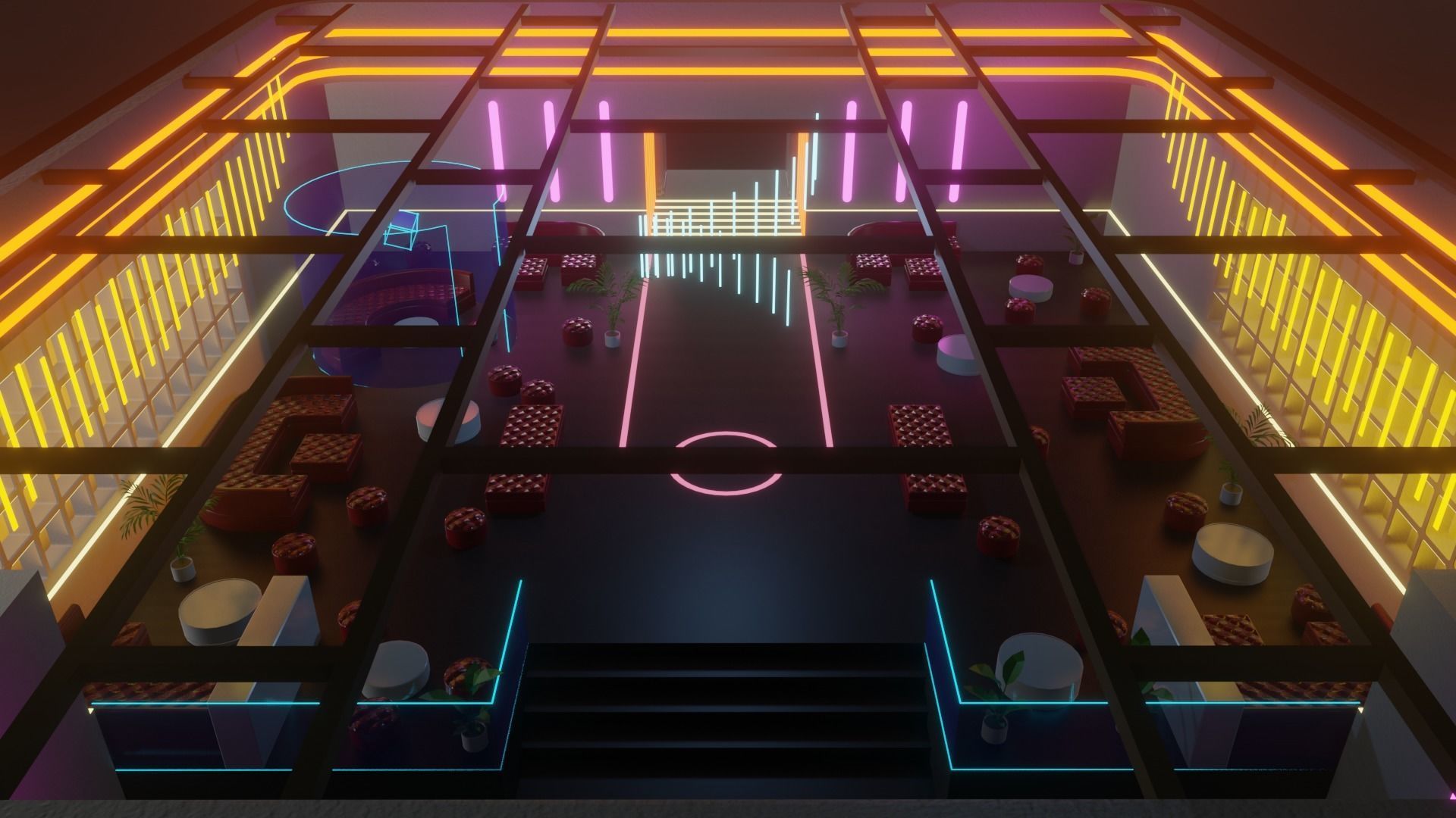 Metaverse Party Room Low-poly 3D model_25