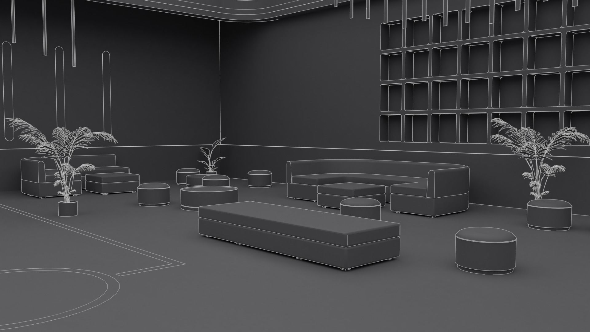 Metaverse Party Room Low-poly 3D model_30