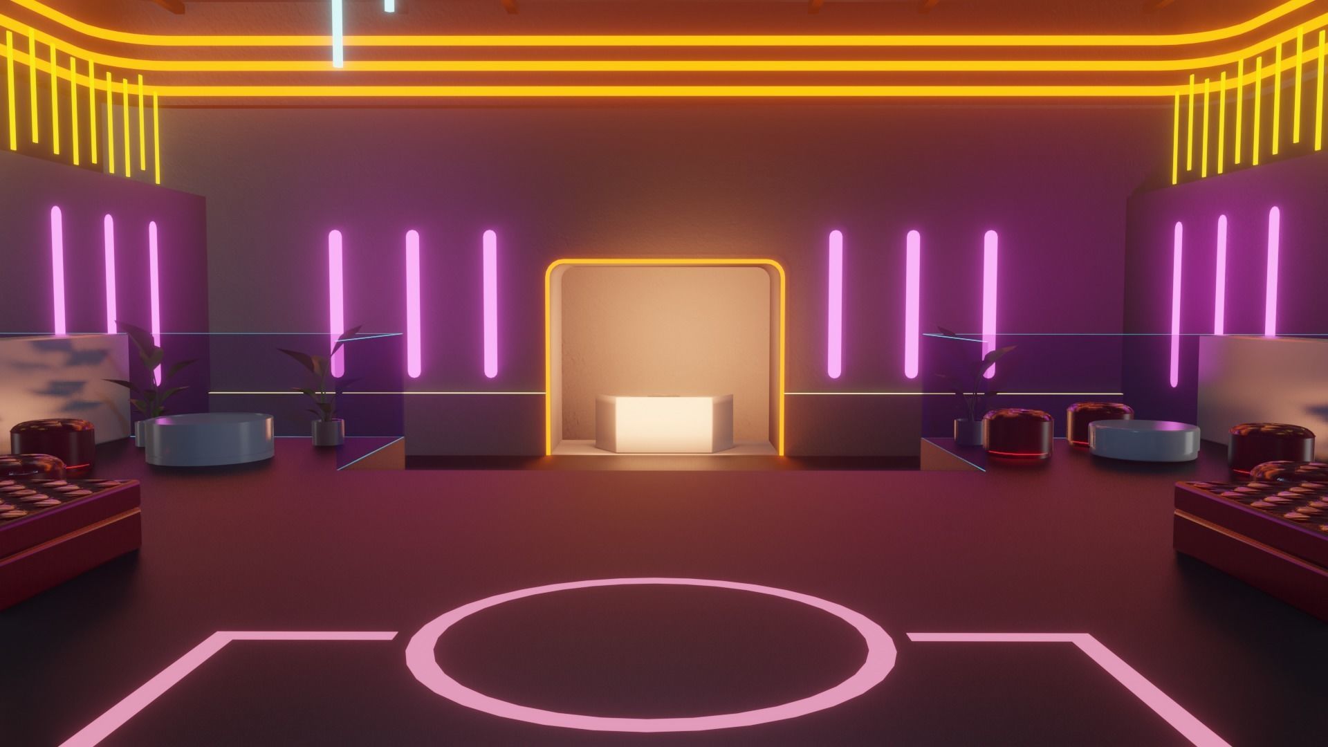 Metaverse Party Room Low-poly 3D model_1