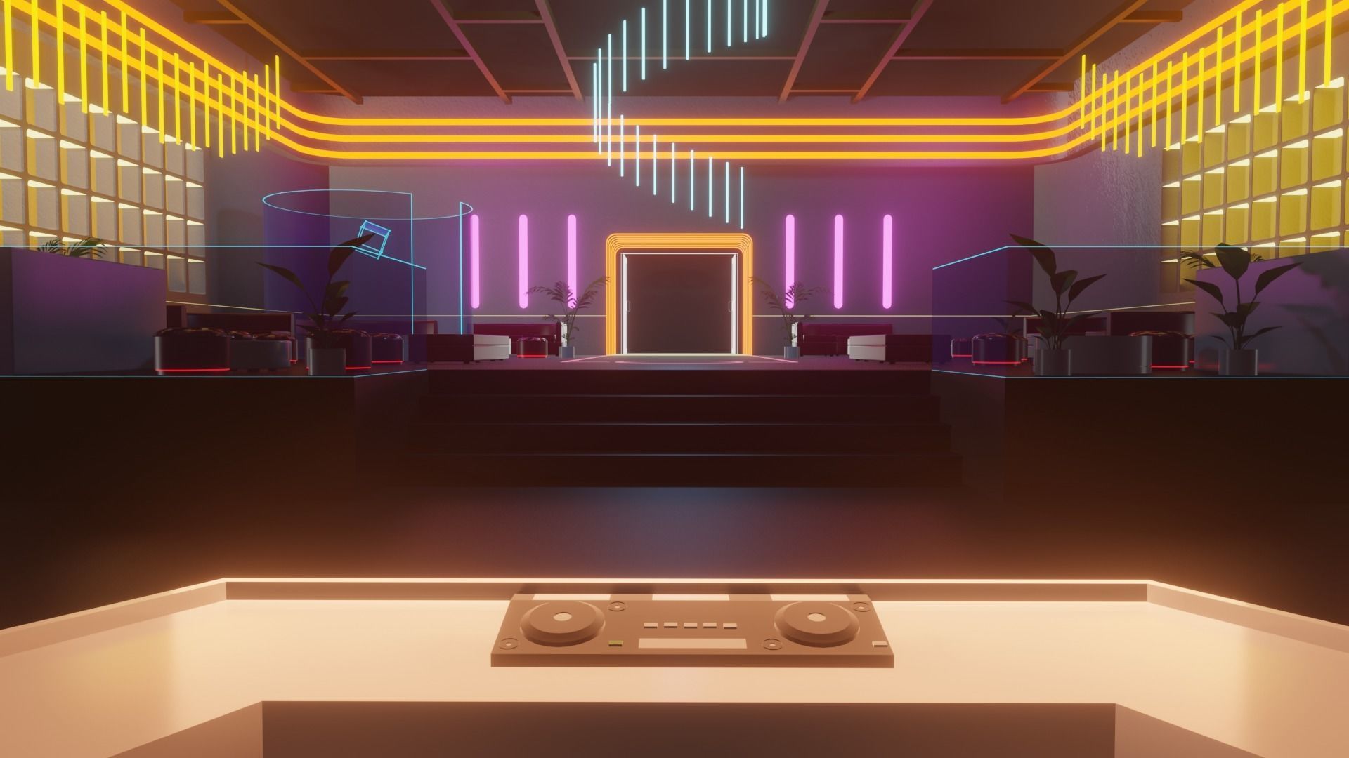 Metaverse Party Room Low-poly 3D model_14