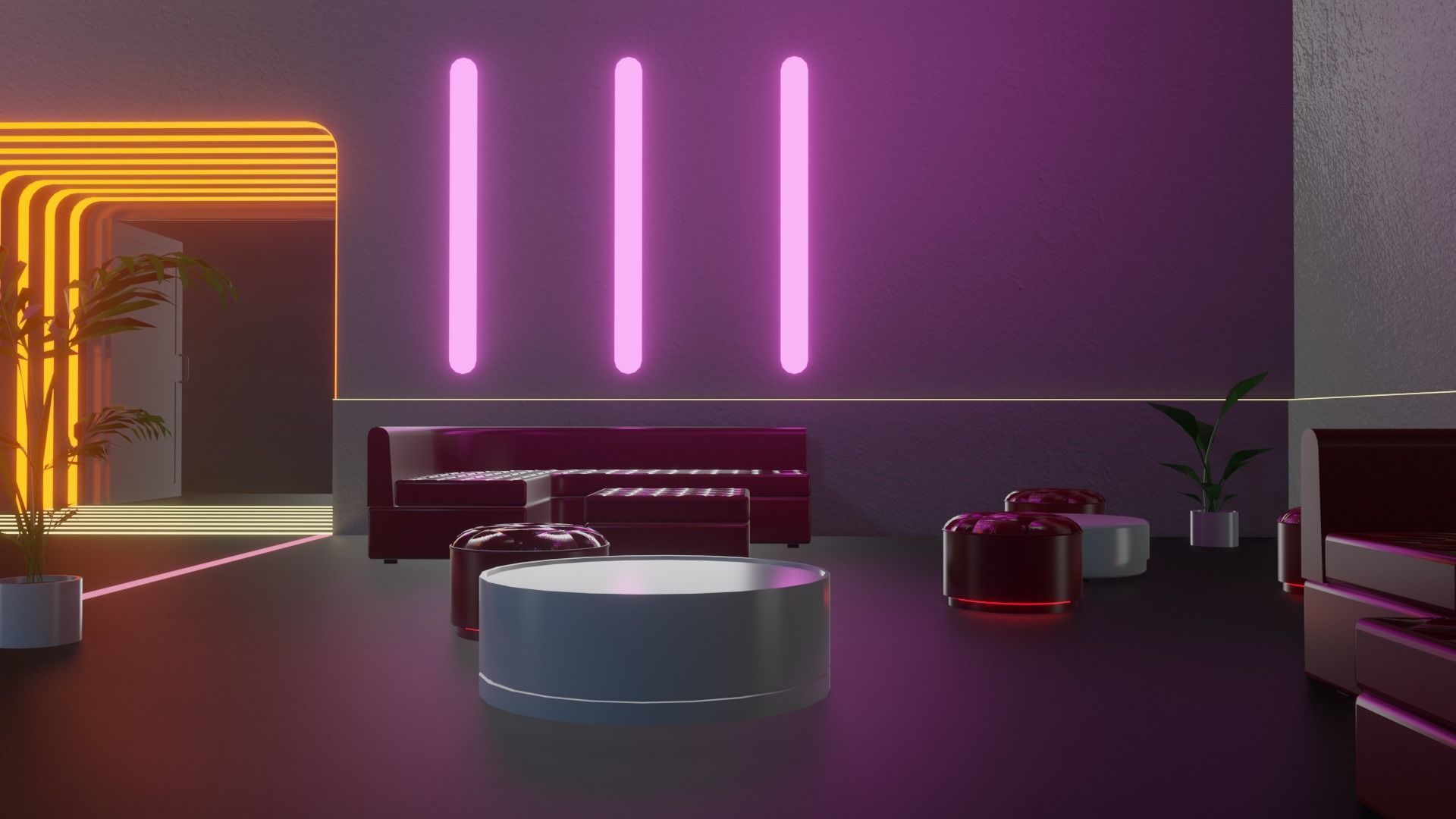 Metaverse Party Room Low-poly 3D model_10