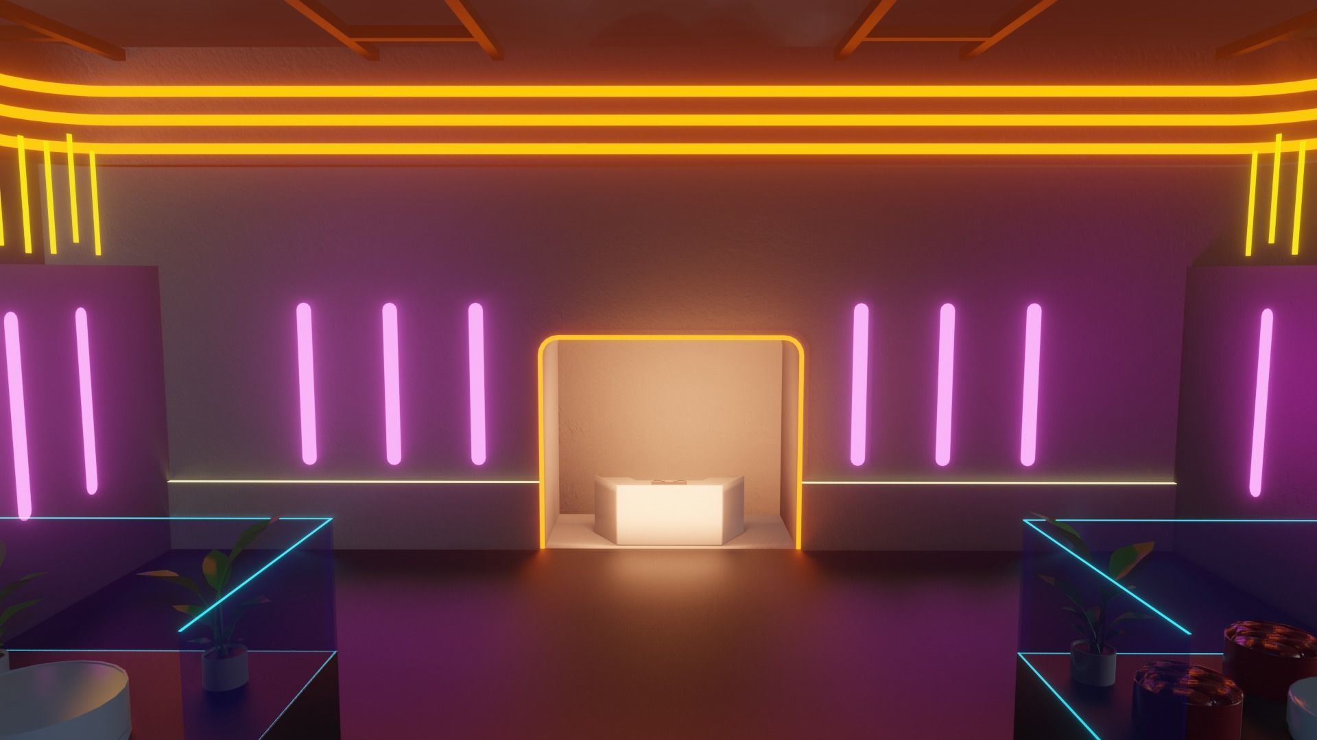 Metaverse Party Room Low-poly 3D model_13