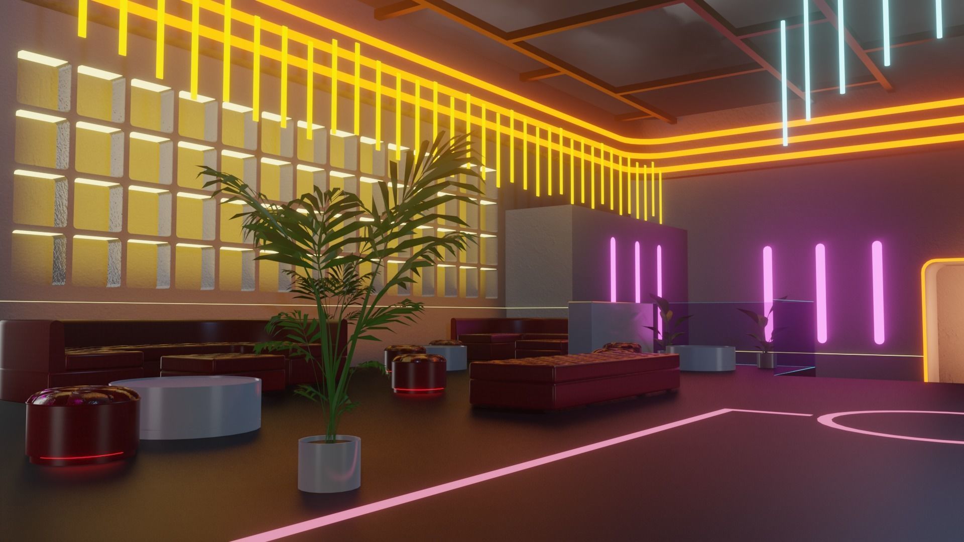 Metaverse Party Room Low-poly 3D model_12