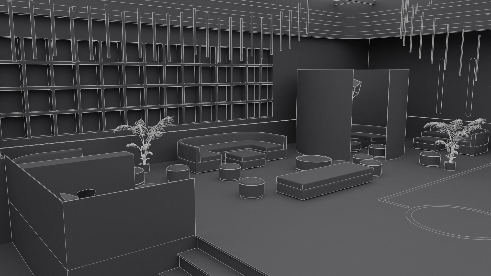 Metaverse Party Room Low-poly 3D model_29