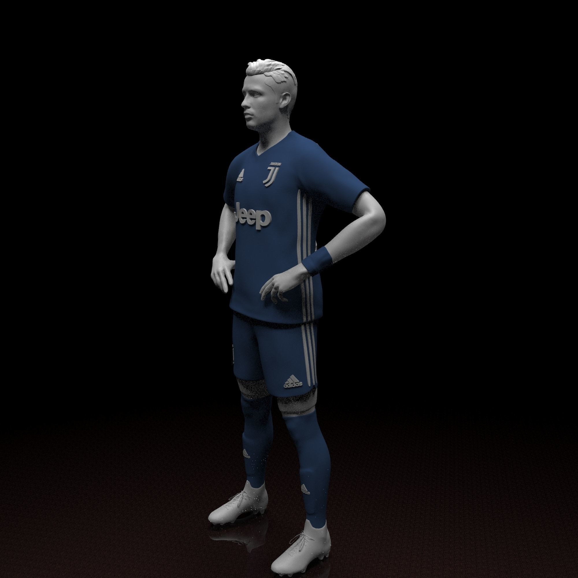 Christiano Ronaldo STL file ready for printing 3D print model_10