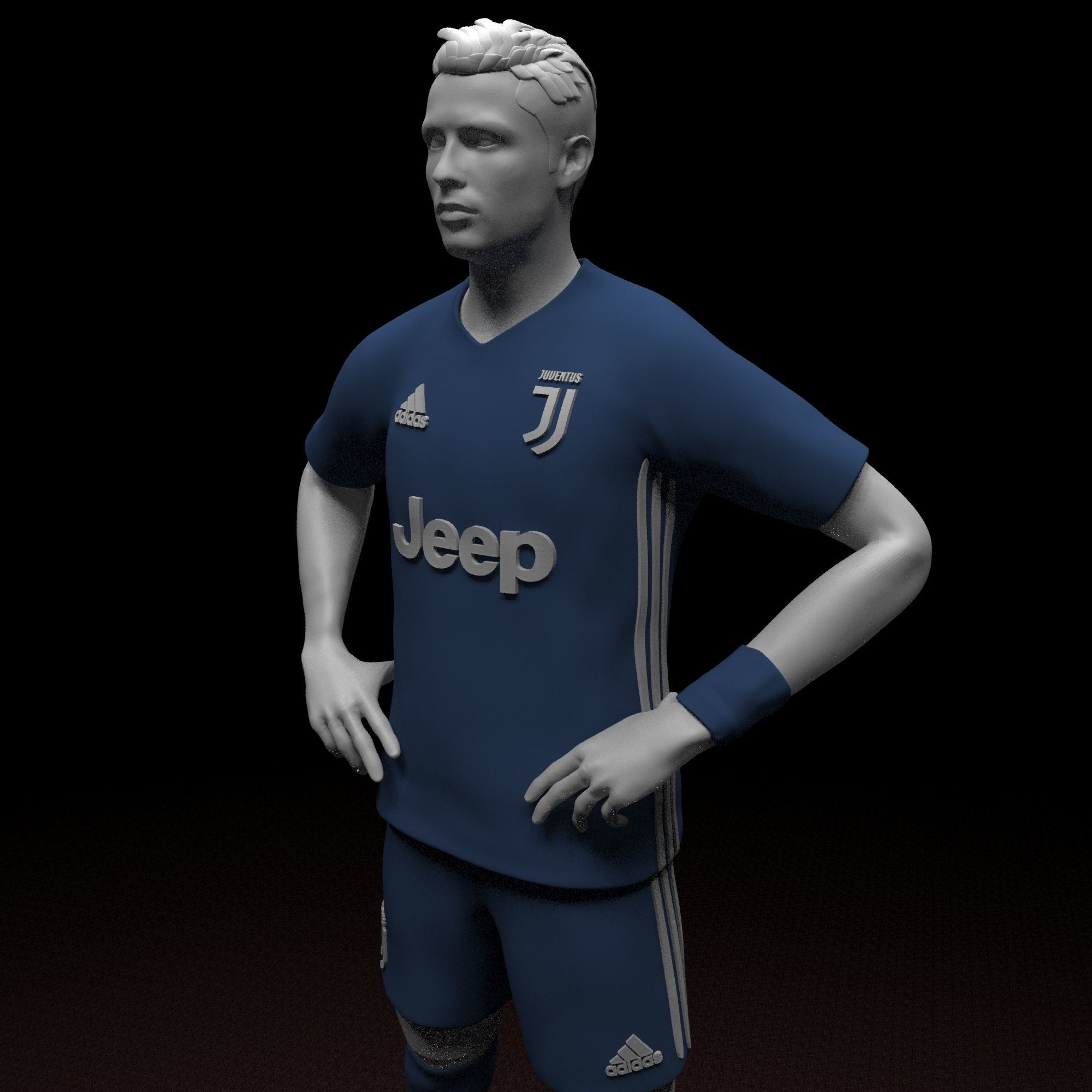 Christiano Ronaldo STL file ready for printing 3D print model_2