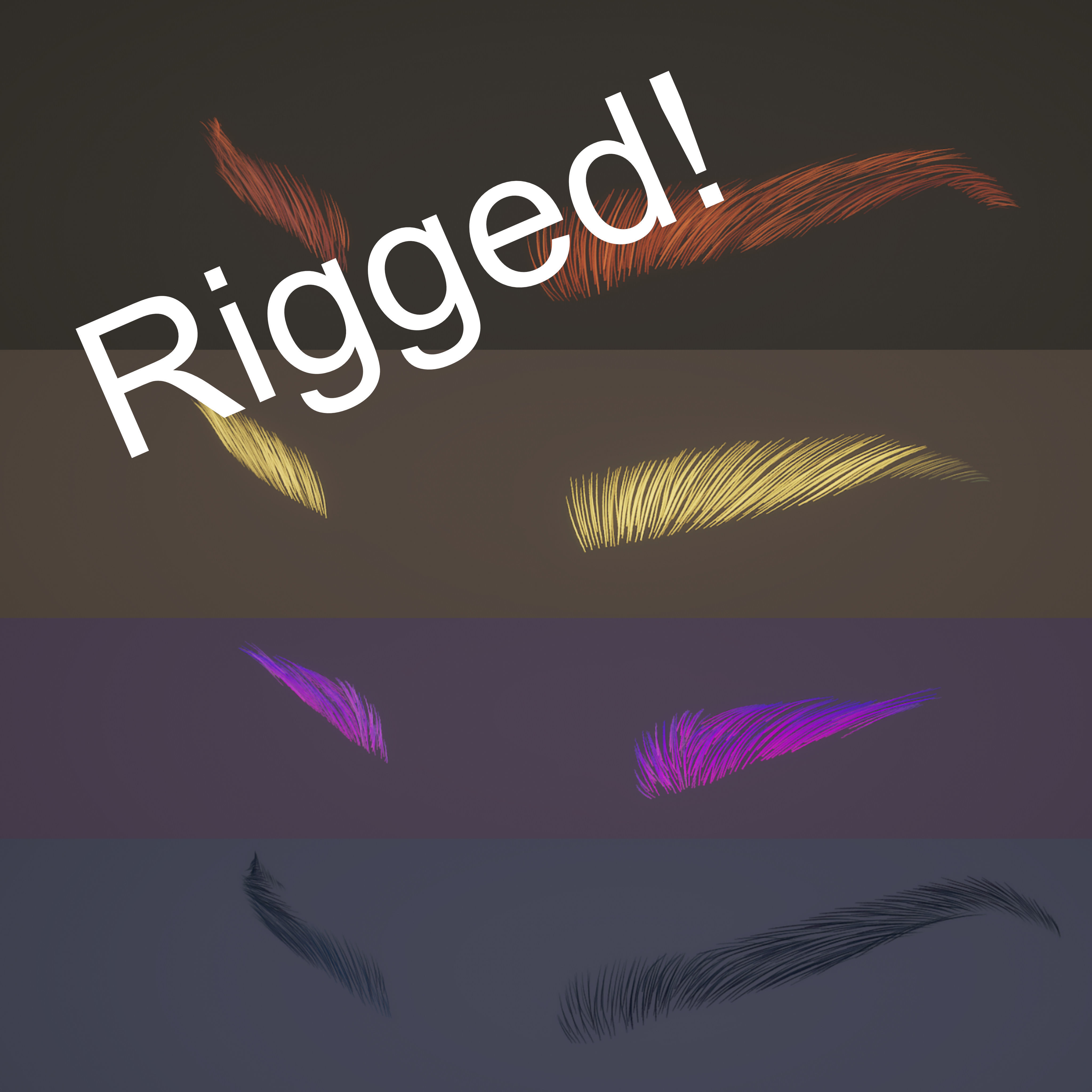 Brow Pack Female Low-poly 3D model_0