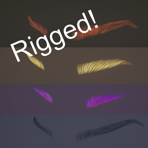 Brow Pack Female Low-poly 3D model