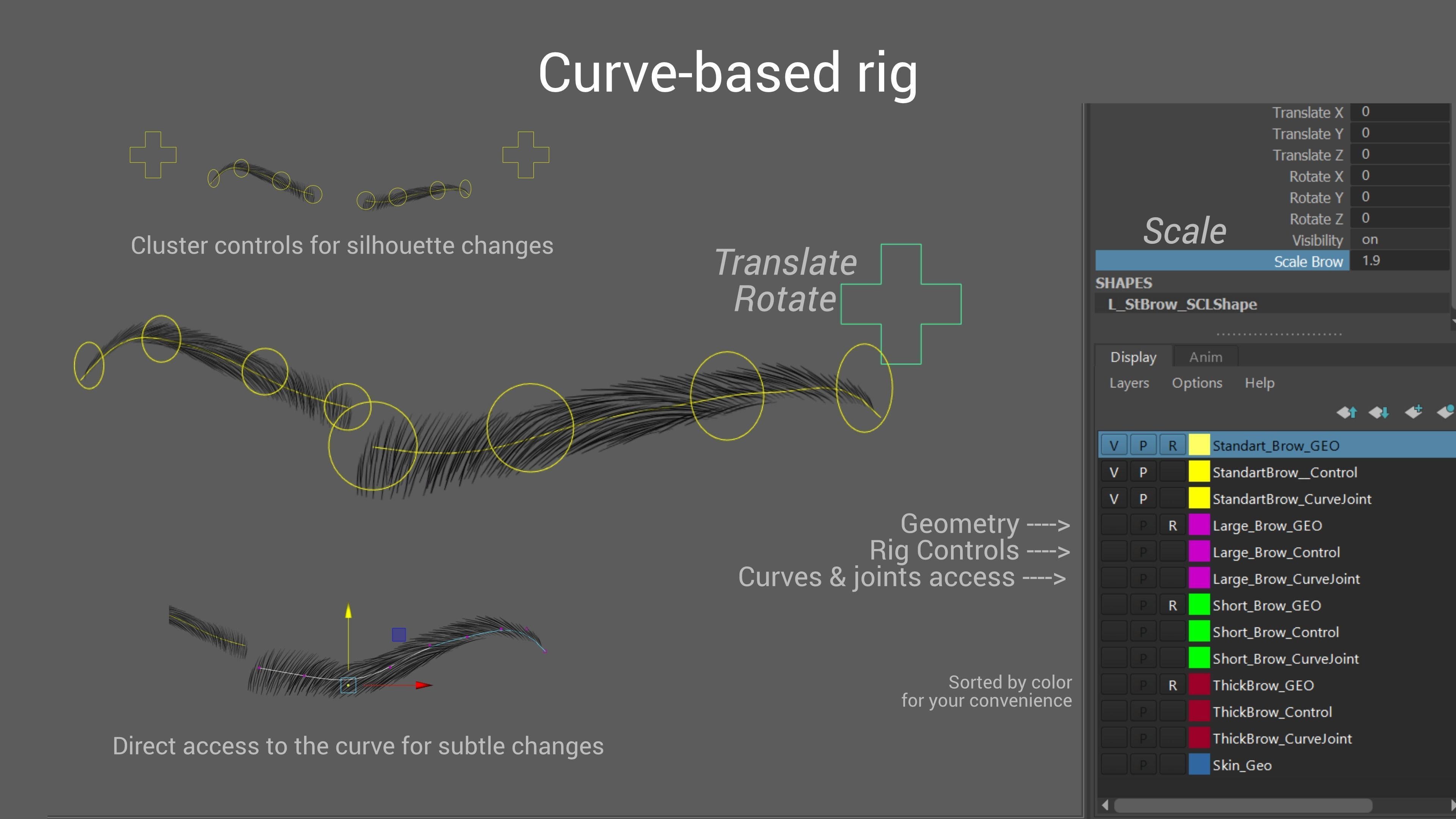 Brow Pack Female Low-poly 3D model_6