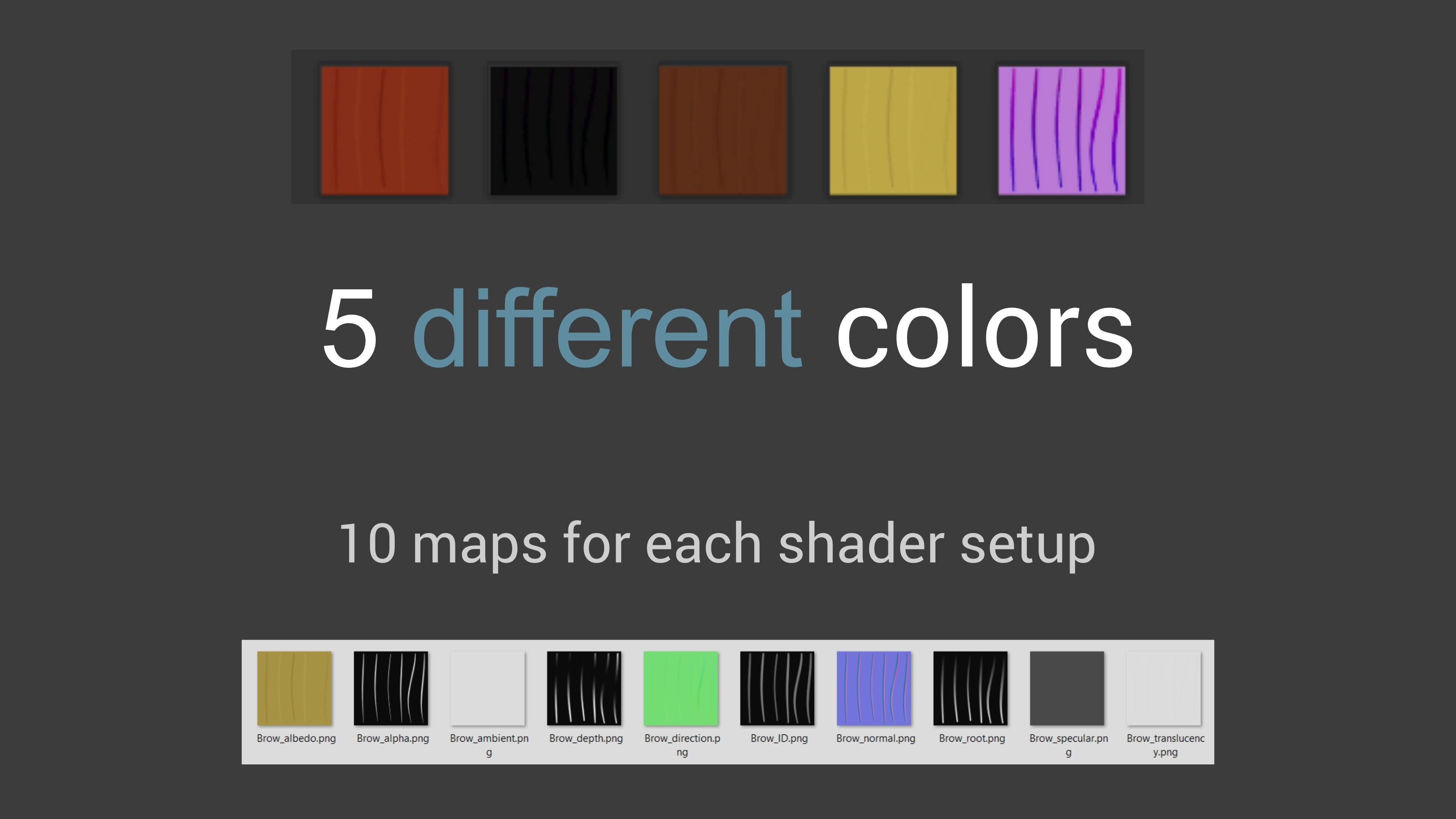 Brow Pack Female Low-poly 3D model_7