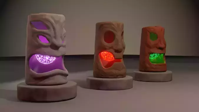 low-poly magic lamps Low-poly 3D model