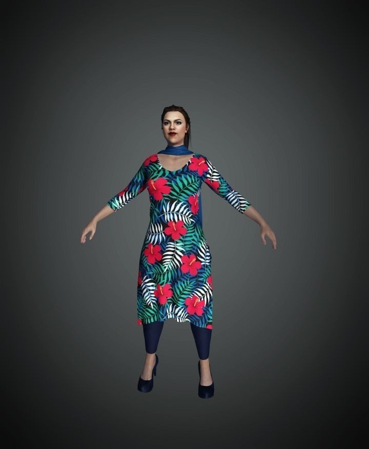 Asian Stylish lady 3D model_3