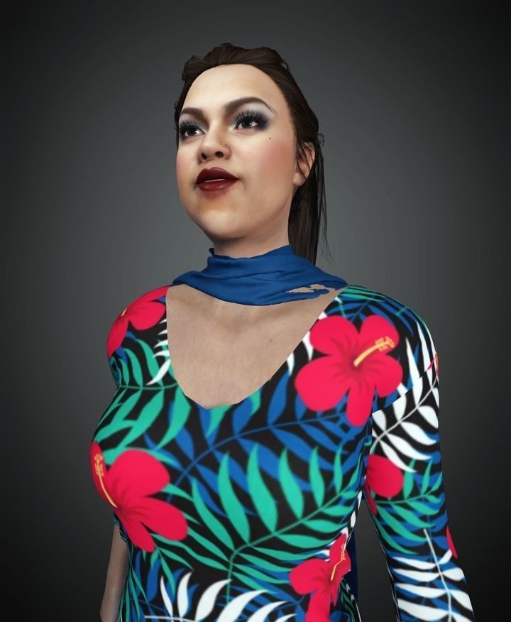 Asian Stylish lady 3D model_2